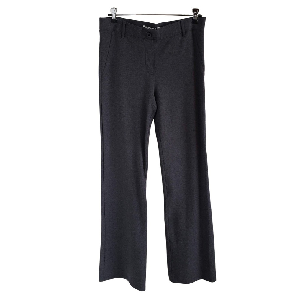 Betabrand woman size L long Boot Cut Trouser Gray Comfort Pull-on Professional